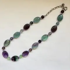 フローライト・アメジスト ネックレス レトロ
