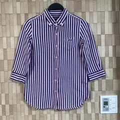 パーリーゲイツ ストライプシャツ 七分袖 レディース ゴルフウェア