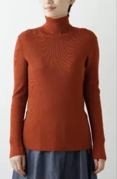 【NEWYORKER WOMEN】ウォッシャブルウール タートルネックリブニット