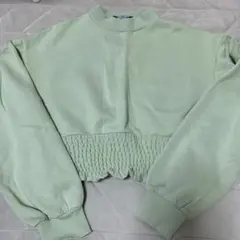 Bershka ミントグリーン クロップドスウェット Mのサムネイル