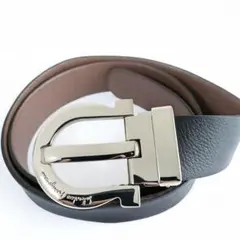 Salvatore Ferragamo ダブルガンチーニ 本革 レザーベルト - メルカリ