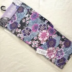 新品 浴衣 単品 花柄 パープル系 フリーサイズのサムネイル