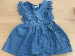 petit main 90cm コーデセット デニム風ワンピ ブルマ Tシャツ