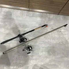 釣りセット2ピーススピニングロッド（180㌢穂先二本付)2000番ライン