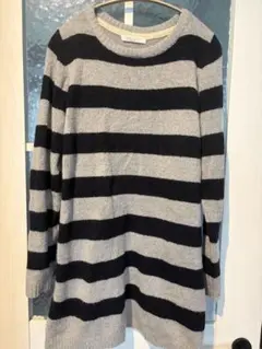 chocol raffine robe ボーダーニット グレー F
