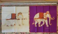 2枚 ジム・トンプソン 未使用 シルク100% ミニスカーフ