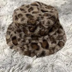レオパード柄 バケットハット フェイクファー