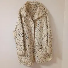 【トレンド】ミックスカラー チャンキーニット カーディガン 厚手 ざっくり編み