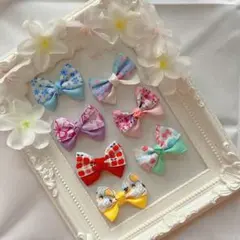 カラー2個セット！が選べる☆夢かわリボンのセミオーダーヘアクリップ ヘアゴム②