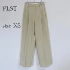 a355 美品 プラステ ダブルクロスワイドパンツ イエロー オフィス XS