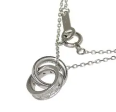 【鑑定品】 4℃ 8P ダイヤ　ダブルループネックレス pt950 pt850のサムネイル