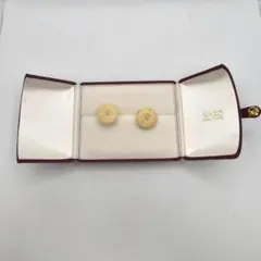 【希少】銀座和光 WAKO ヴィンテージ イヤリング 花 彫刻 箱付