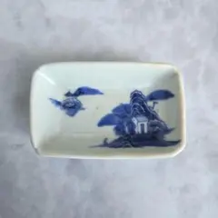 無傷完品　古伊万里　染付　豆皿　角皿　金継ぎ　金直し　小皿　江戸時代　骨董品