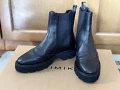 卑弥呼ブラックレザーサイドゴアブーツ