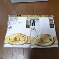 GUNZE 快適工房 長袖U首 長ズボン下 Mサイズ 2点セット