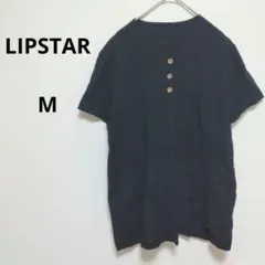 LIPSTAR ブラック 半袖 ボタン付きシャツ М Aライン 涼やかのサムネイル