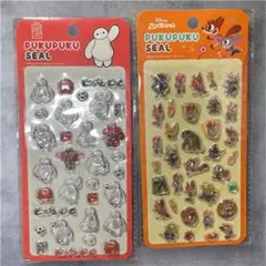 プクプクシール 2枚セット ベイマックス ズートピア