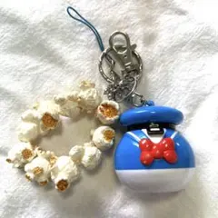 ディズニー ドナルドダック ポップコーンケース キーホルダー ストラップ