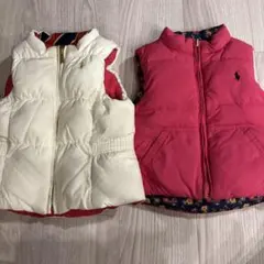 ポロ・ラルフ・ローレン ベビーベスト 2点セット　リバーシブル　双子コーデ