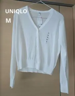 UNIQLO ライトVネックカーディガン Mサイズ　ホワイト