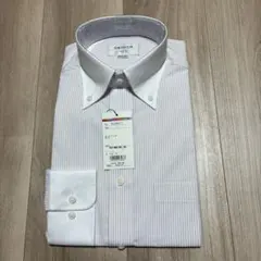 オリヒカ　ホワイト ストライプ ビジネスシャツ