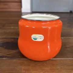 ホーロー 容器　オレンジ　レトロ　希少