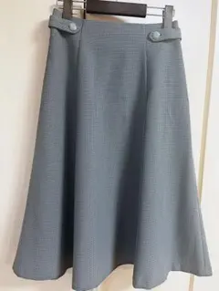 チェック柄 フレアスカート グレー