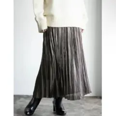 ローリーズファーム　ブライトワッシャースカート　ロングスカート　プリーツスカート