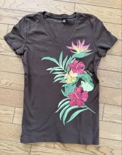 Maunaloa Ｖネック半袖Tシャツ ブラウン フラダンスのサムネイル