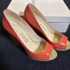 TOZOO オレンジ オープントゥ ハイヒールのサムネイル