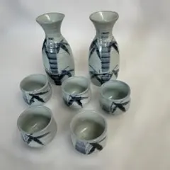 竹模様の徳利とお猪口セット