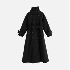 GRL 襟3Wayベルト付きフェイクウールトレンチコート[ze783]