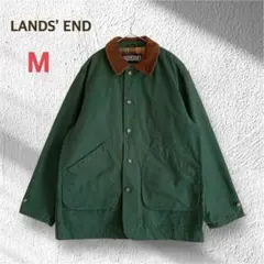 ランズエンド コットン バブアー風 ジャケット アウター M グリーン 綿