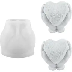 シリコンモールド ハート型 キャンドル ハンドメイド 樹脂 DIY 可愛い
