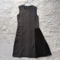 【美品】セオリー Theory ノースリーブ プリーツワンピース カーキのサムネイル