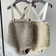 韓国子供服　ファーロンパースのサムネイル