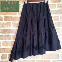 【希少ヴィンテージ美品】dolly-sean 立体刺繍アシンメトリースカート 黒