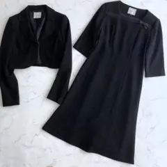 サイズＳ【未使用級】パーソンズ　ブラックフォーマルワンピーススーツ　卒業式