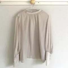 【美品】N.natural beauty basic/長袖ノーカラーブラウス