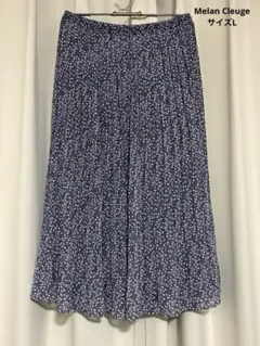 Melan Cleuge 花柄プリーツロングスカート