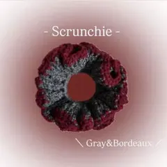 【再出品】韓国風シュシュ ヘアアクセサリー ハンドメイド かぎ編み 編み物 赤