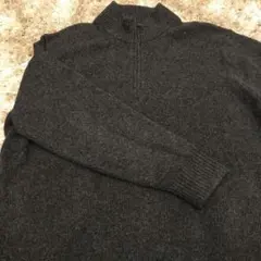 ダークグレー UNIQLO ユニクロ　スフレヤーンハーフジップセーターXL