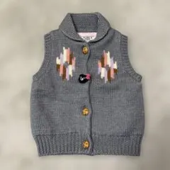 ② DOUBLE.B グレー ニットベスト 90