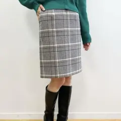 オペークドットクリップ　カルゼチェック タイトミニ　オフホワイト　M