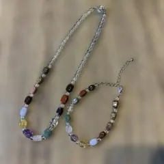 天然石ネックレスとブレスレット　セット