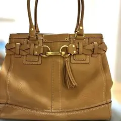 COACH ブラウン レザー ショルダーバッグ