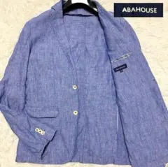 極美品/リネン100%/L✨アバハウス テーラードジャケット ペイズリー 清涼感