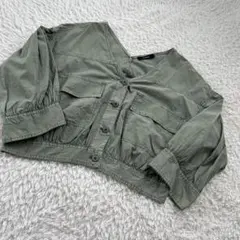 w closetブルゾンカーキ薄手ショート丈Mサィズ