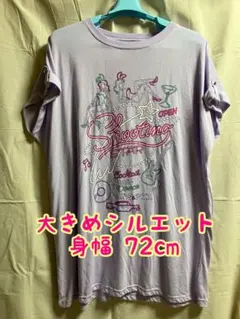 LISTEN FLAVORネオンサイン柄半袖Tシャツバニーガールラベンダー大きめのサムネイル