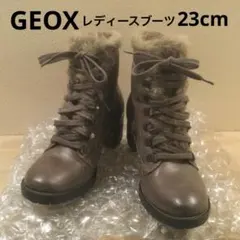 【超美品】GEOX ジェオックス レースアップ ファーレザーブーツ サイズ36